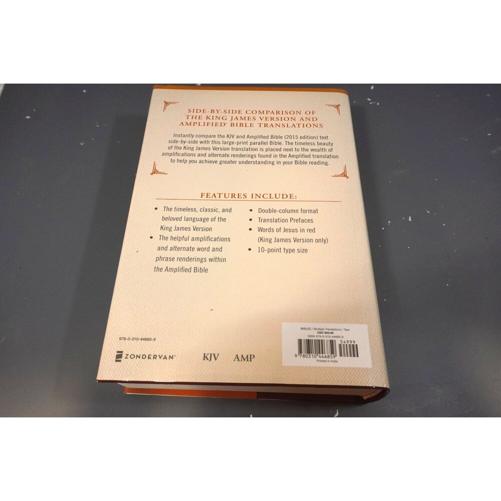KJV, AMP Amplified, Parallel Bible, Large Print, Hardcover, Red Letter Zondervan - Picture 7 of 9